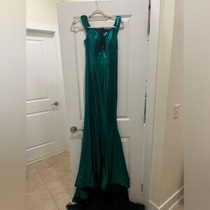 Amarra Emerald mermaid off shoulder dress